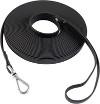 Dog Training Long Leash Waterproof Long Line Heavy Duty Outdoor - 20FT / Black