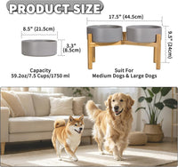 Elevated Ceramic Dog Bowl - Dark Gray / Large - image 2