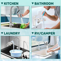 CECEFIN Sink Faucet-Mounted Water Filters - 720 Rotating Water Filtration System, 2-Mode Spray, Carbon Filter Cartridges for Reduces Chlorine, Hard Water Softener, Last 528 Gallons Tap Water Purifier