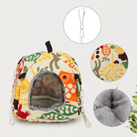 Wontee Bird Plush Hammock Parrot Hanging Snuggle Cave Happy Hut Tent - S / Beige Pattern - image 3