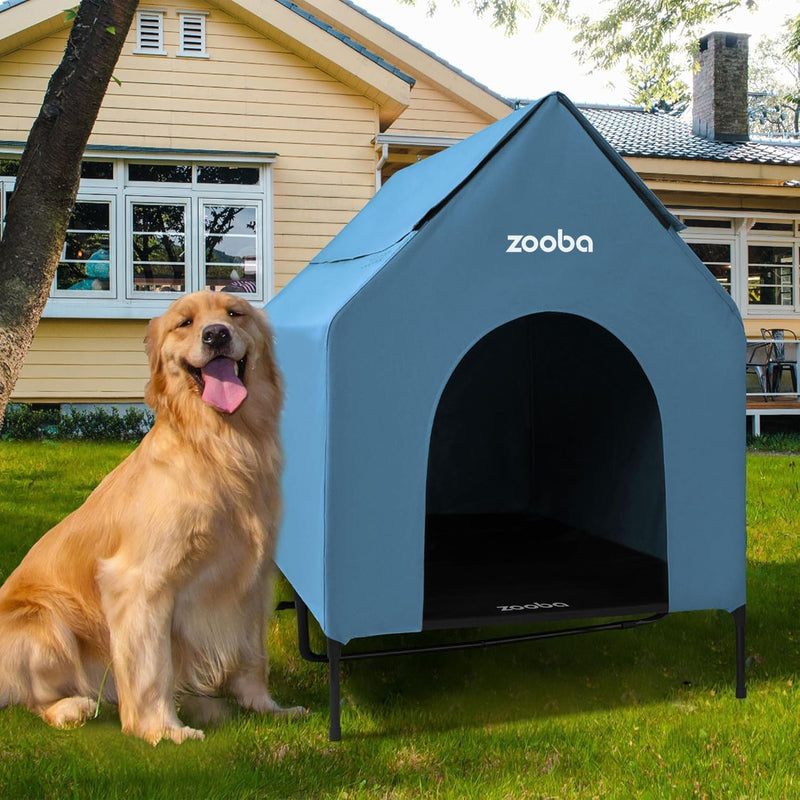 Zooba Large Dog House Outdoor - Blue / X-Large: 48 inch