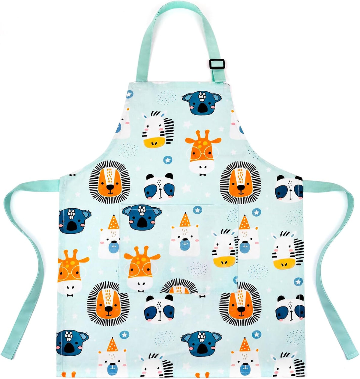 Kids Apron for Boys and Girls Aged 3-6 100% Cotton Blue WQHM – Fun for Kids & Family - Green 1-pack Apron