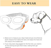 Dog Sunglasses Small Breed, Small Dog Goggles with Adjustable Straps, UV/Wind/Dust/Fog Proof Dog Eye Protection Sunglasses for Outdoor Car Driving Riding, Pink