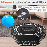 Pawaboo Small Animals Playpen, Waterproof Small Pet Cage Tent with Zippered Cover, Portable Outdoor Yard Fence with 3 Metal Rod for Chick/Kitten/Puppy/Guinea Pig/Rabbits/Hamster/Chinchillas, Magnolia