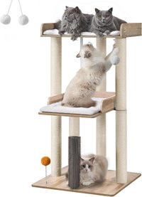 43.7" Modern Cat Tree for Large Cats, Quick One‑Person Assembly – Essentials for Cats - Gray / 23.6"L x 23.6"W x 43.7"H