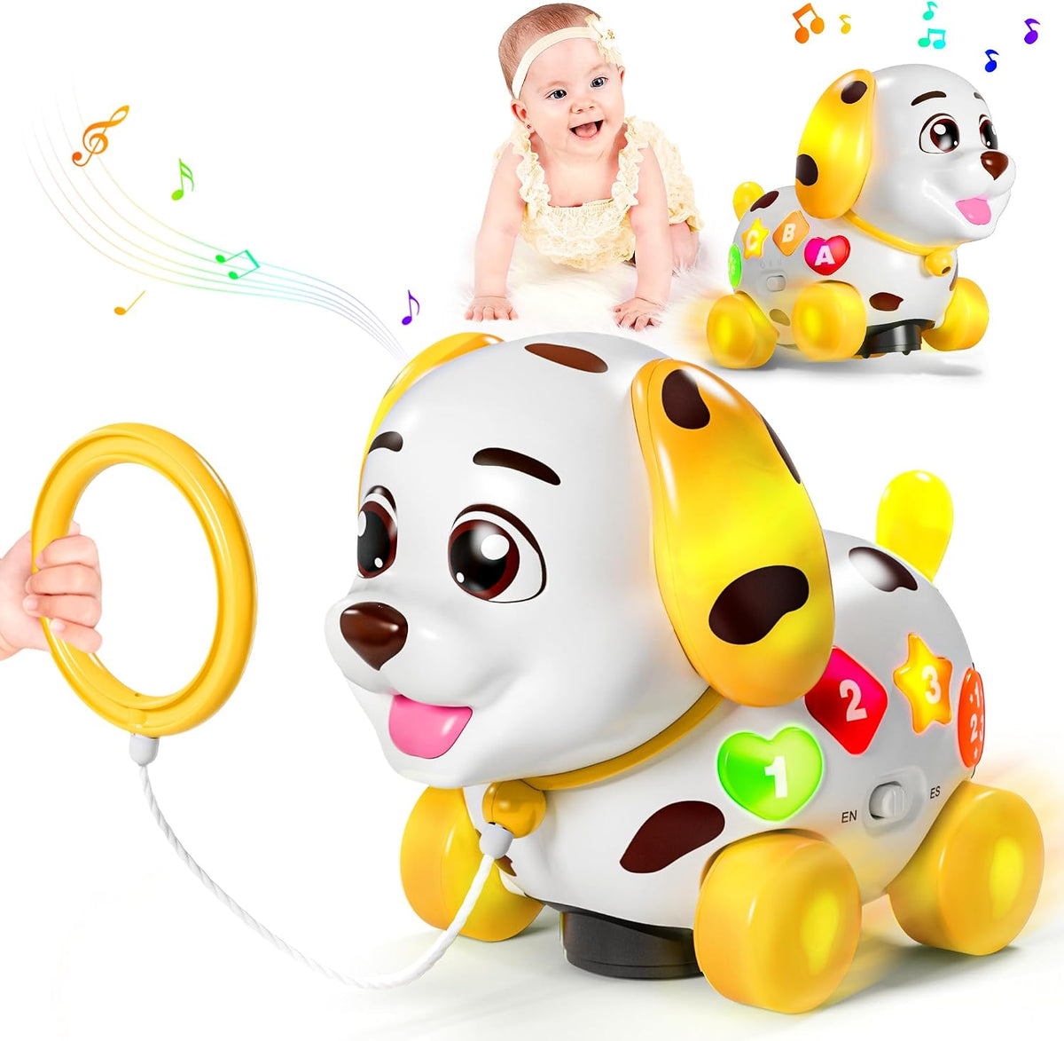 ToddlerCley Musical Puppy Toys for 1 Year Old Girl Gifts - Yellow