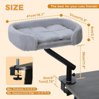 PAWZ Road Cat Desk Bed 360°Rotating Supports to 50 Lbs Cozy Nest - Gray / Plush - image 2