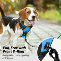 PoyPet No Pull Dog Harness Medium with Front Clip & Neck Release - Medium / Blue - image 3