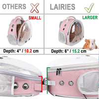 Portable Small Animal Backpack Travel Breathable Pet Carrier Bag - PNK+PNK / Backpack+Bag - image 4