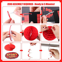 YEOCU Birthday Decorations - Redblack / videogame - image 4
