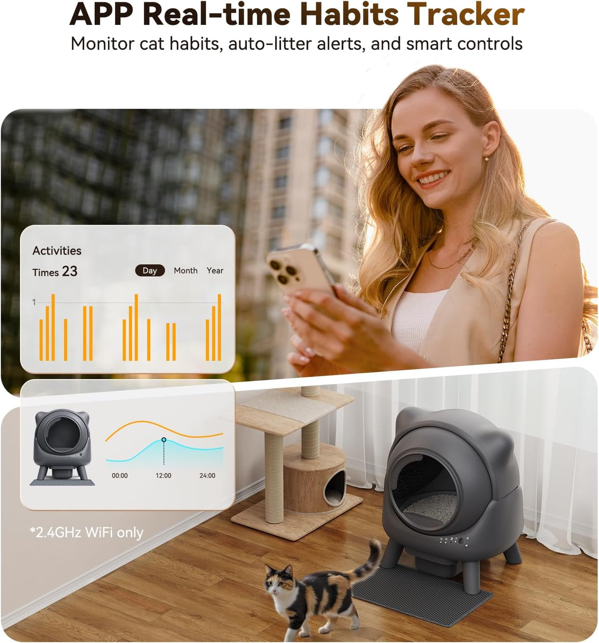 Automatic Litter Box, FEELNEEDY Self Cleaning Litter Box - Self-Cleaning Cat Litter Boxes - image 4