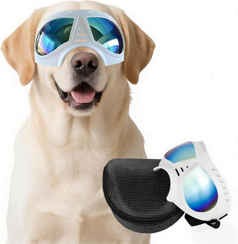 Dog Goggles for Large Dogs Eye Protection - Classic White / Large