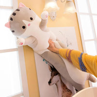 Long Cat Plush Pillow Soft Cat Hugging Pillow Stuffed Animal Pillow - Gray / 59.05 inches - image 2