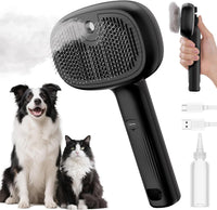 Pecute Self-Cleaning Steam Dog Cat Brush for Heavy Shedding/Long Coats – Essentials for Cats - Black