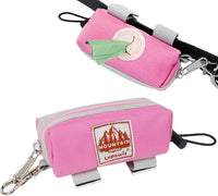 Dog Poop Bag Holder for Leash, Large-Capacity Canvas Pouch - Pink