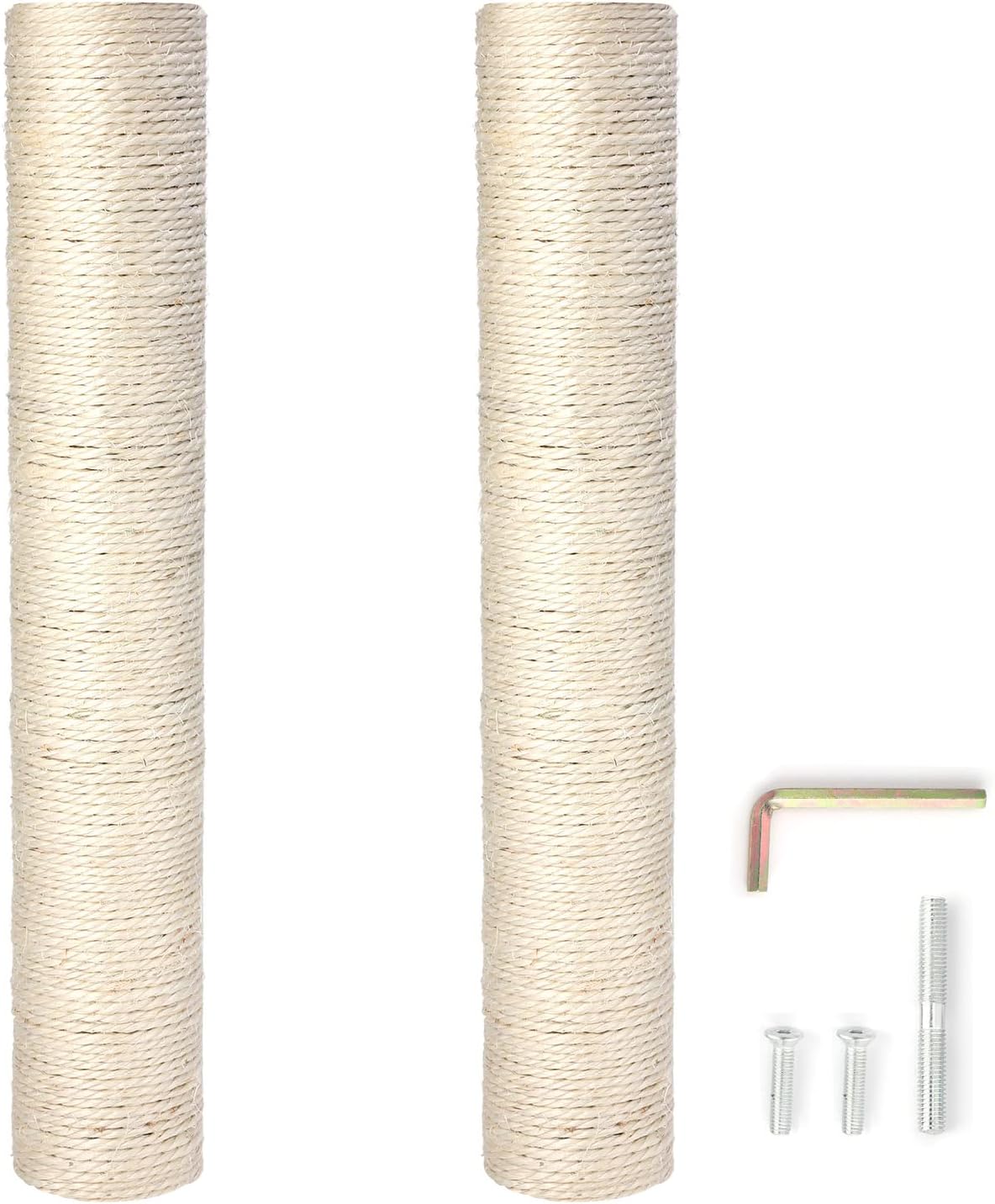 PowerKing Natural Sisal Replacement Scratching Post - 15.7''+15.7'' (2.67''Thick) / White