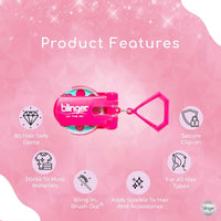 blinger mini starter set with clip-on gem styling tool and 10 mini rhinestone discs - view 5
