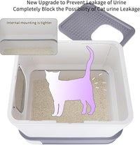 RIZZARI Large Enclosed Cat Litter Box : Covered Leak-Proof Reduces Odor - for Indoor Use Cat Owners (Light Gray)