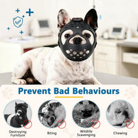 English Bulldog Muzzle, Soft Short Snout Dog Muzzle Stops Biting – Essentials for Dogs - Black / L（Head 17-18½"） - image 4