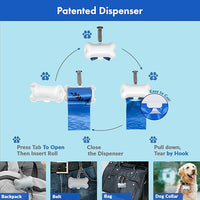 GORILLA SUPPLY 1000 multicolor poop bags for dogs with Dispenser and Leash Tie, 9" x 13", Mixed