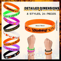 JUNEBRUSHS 24pcs Halloween Silicone Bracelets - Halloween Style B - image 2