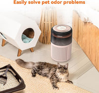 AIRROMI Air Purifier for Bedroom Home,HEPA Filter,Covers Upto 549 Ft²,Quiet 360°intake Air Cleaner with Fragrance ponge for Better Sleep,Night Light,Filters Smoke,Pet Dander,Allergies,Dust,A2005 Beige