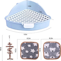 RUBYHOME Triangle Potty Trainer Corner Litter Bedding Box Pet Pan - Blue - image 2
