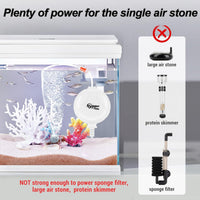 hygger Quiet Mini Air Pump for Aquarium 1.5 Watt Oxygen Fish Air Pump - White - image 4