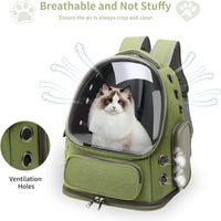 Cat Backpack Carrier for Cats and Small Dogs - Green / Large - image 2