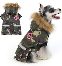 Small Dog Coats, Waterproof - 2XL(Chest 25.5") / Green Camo