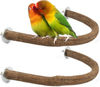 Natural Wood Bird Perch, U-Shaped Bird Perch for Cage – Essentials for Birds - 2 Pcs S U Perch
