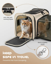 MIDOG Soft Cat Carrier Airline Approved - Beige / 20.0"L x 13.0"W x 13.0"H - image 4