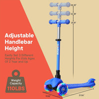 Brown Mini 3 Wheel Scooter for Kids - Blue - image 4