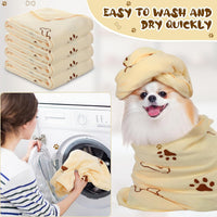 Irenare 12 Pack Dog Bath Towel Set 20'' x 39'' Microfiber - Beige - image 4