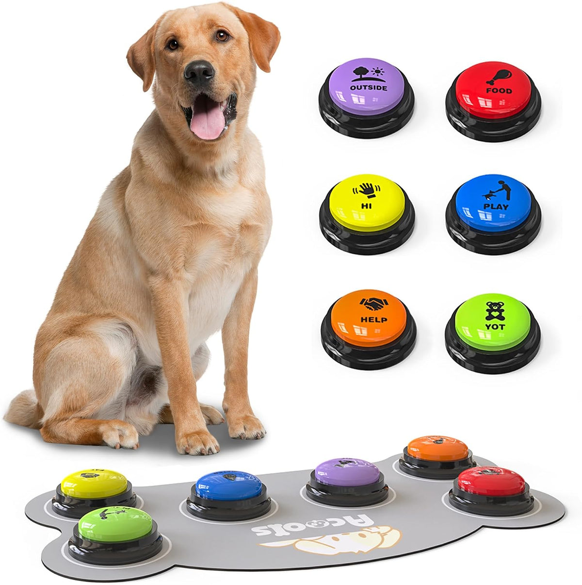 Dog Buttons for Communication - A-6 Pack
