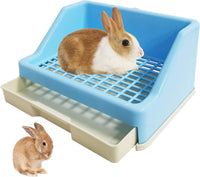 kathson Rabbit Litter Box Trainer Small Animal Potty Corner Toilet - Blue