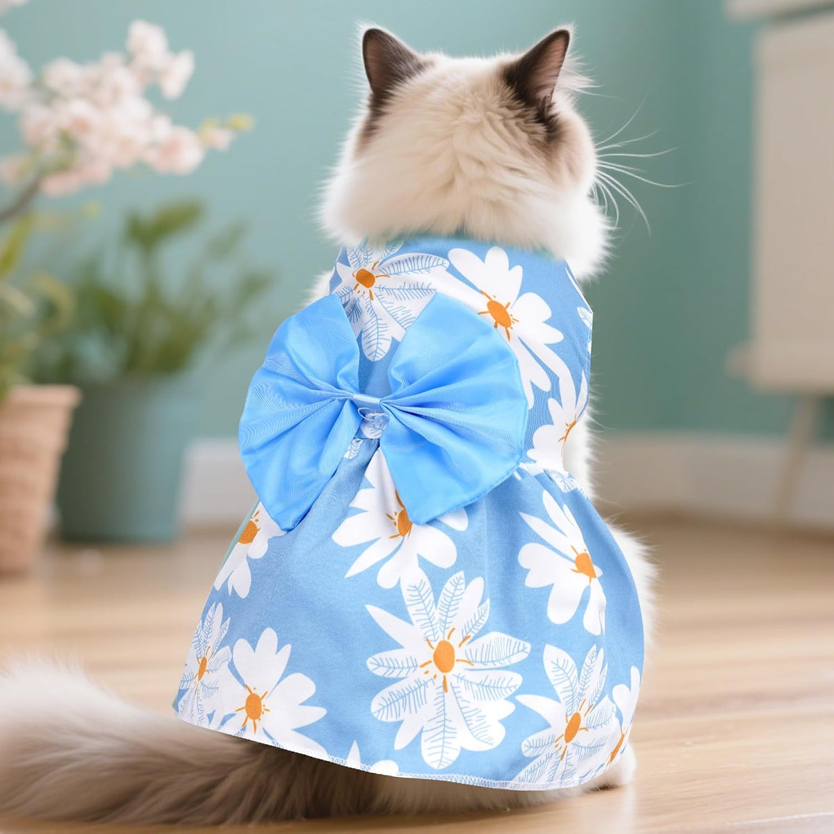 choyaxo Floral Dog Dress Cute Dog Skirt Pet Dress Summer Pet Clothes - Leaf / X-Small - image 3