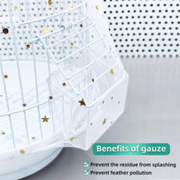 Bird Cage Seed Catcher, Seed Catcher Guard Net Cover - Star-White / 15.7" x118" - image 2
