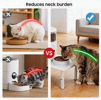 W‌SOWX Adjustable Automatic Cat Feeder Stand - White - image 2