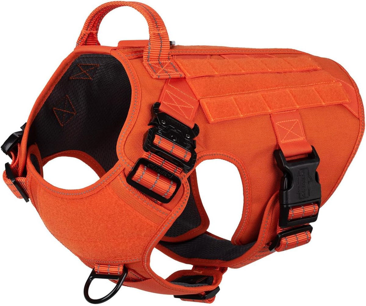Tactical Dog Harness for Large Dogs, Reflective No Pull Dog Vest - Large (Pack of 1) / Orange