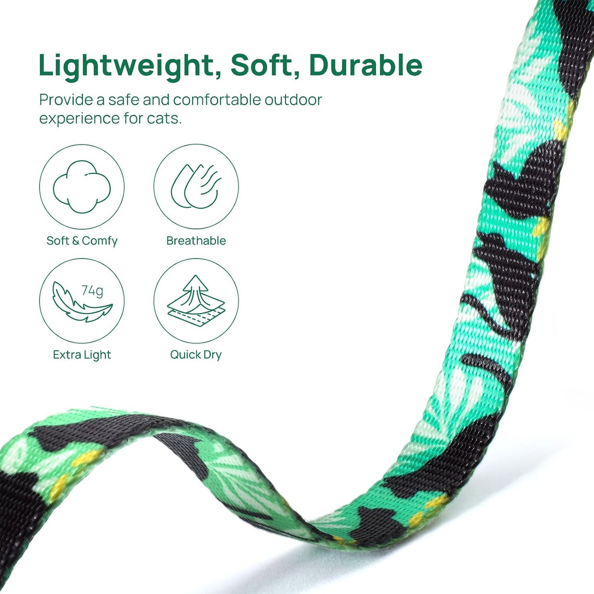 Adjustable Cat Harness and Leash Set Escape Proof – Essentials for Cats - Green Cat Whispers, Adjustable - image 3
