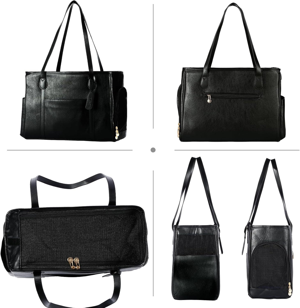 Stylish Dog Purse Carrier - Black - image 3