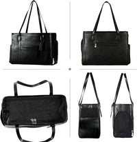 Stylish Dog Purse Carrier, Leather Pet Carrier Bag for Small Dogs Cats Puppy, Airline Approved Soft-Sided Carrier Black