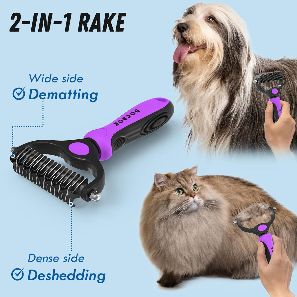 Docrok Pet Grooming Combo - Purple - image 2