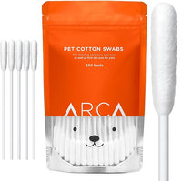 Cotton Swabs for Dogs and Cats - Cat & Dog Ear Cleaner Long Cotton Swab - Extra Long Stick, Cat & Dog Ear Cleaning Kit for Puppies and Pets, Multipurpose Pet Cotton Swabs for Ears (100 Buds)