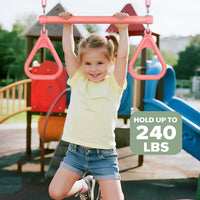 LadyRosian trapeze swing bar with plastic gym rings and two 47 inch hanging chains - view 23