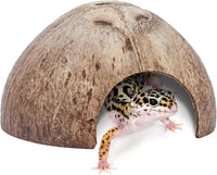 2 Pack Natural Coconut Reptile Hideouts, Lizard - Smooth Surface