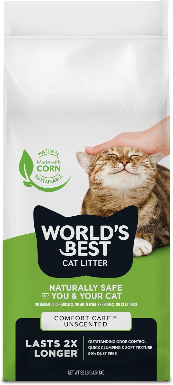World's Best Cat Litter, Comfort Care, Unscented, Odor Control - 32 lb