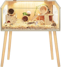 Prolee Hamster Cage with Legs, Guinea Pig Cages Chew Proof, Hamster House, Hamster Cages and Habitats with Lockable Design, 32" L x 16" W x 40" H