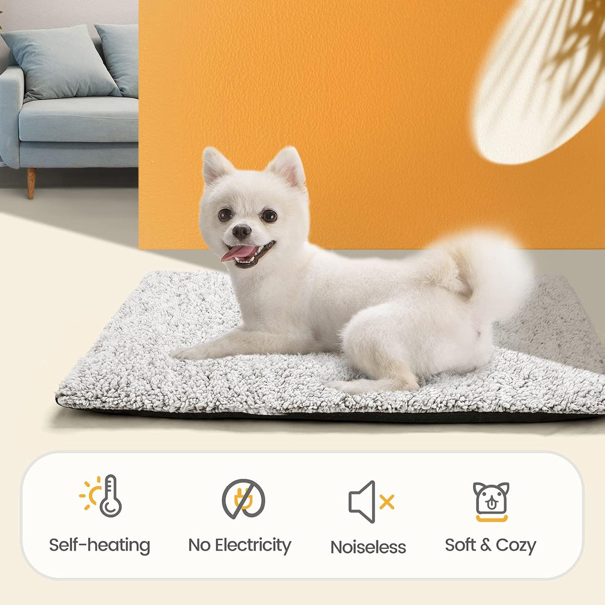 Mora Pets Self Warming Cat Bed Self Heating Cat Dog Mat Pet Pad - 29.1"L x 18.9"W x 1.0"Th / A-Light Gray - image 3